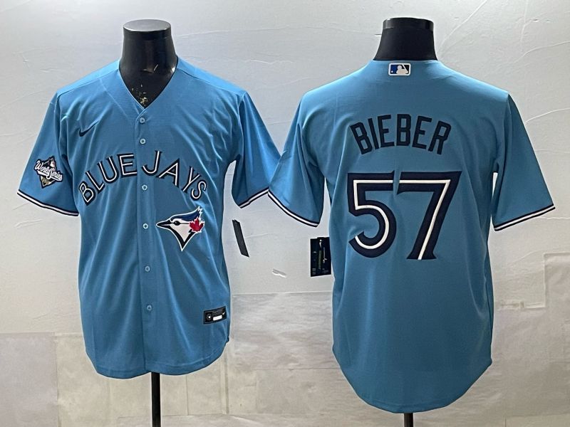 Men Toronto Blue Jays #57 Bieber Light Blue 2026 Nike Game MLB Jersey 003